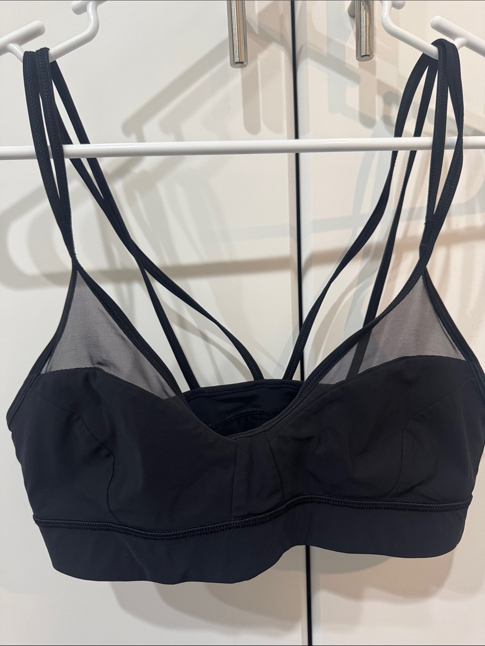 lululemon athletica Black Mesh Strappy Sports Bra
